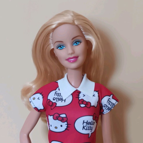 Barbie Fashion Avanue in petite body with Hello Kitty Fashion dress used