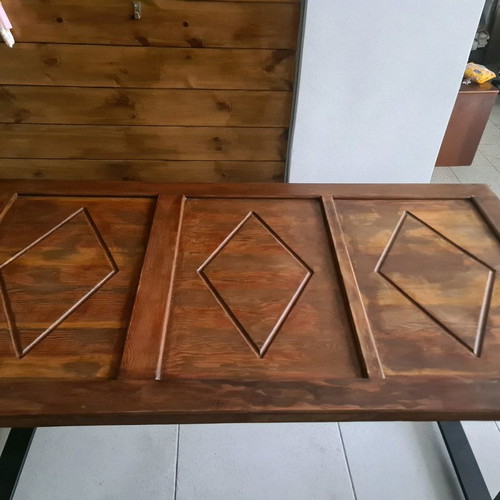 Wooden door table used, Oregon pine