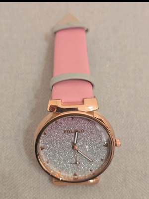 YOLAKO women's watch pink gold with pink strap new