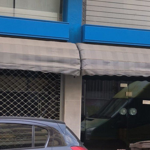 Awnings used, 3 gray Kurparistes awnings, two 3.30m and one 2.75m