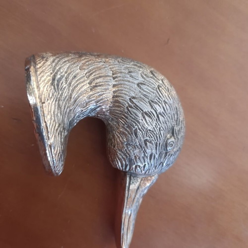 Brass cane handle used, heavy, duck head design