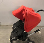 Bugaboo Donkey 2 Twin stroller used with full extra pack black red