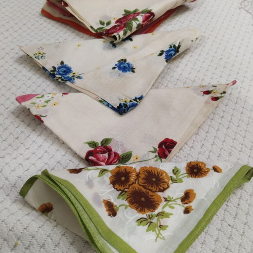 Handkerchiefs set used from personal family collection