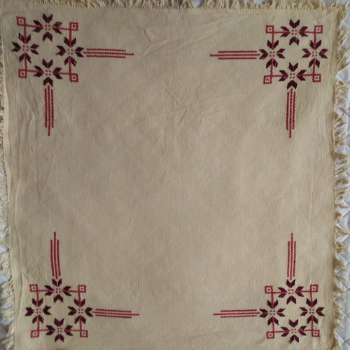 Hand embroidered tablecloth new, size 70x70 cm