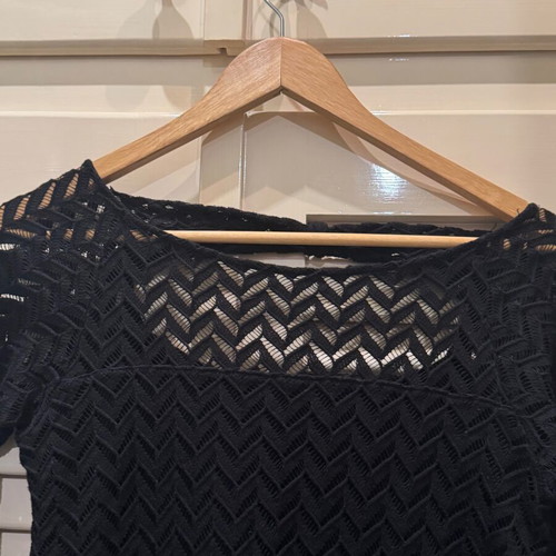 Black long-sleeve short dress small like new