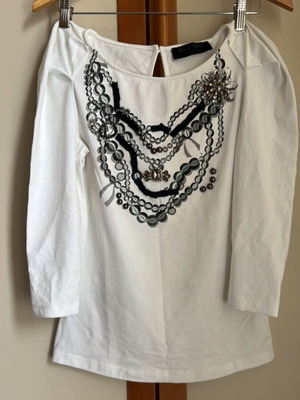 Karen Millen white long-sleeve top like new, size S