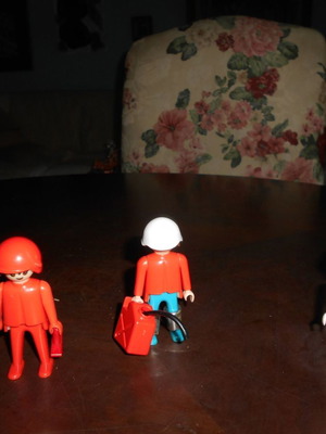 Playmobil Lyra Geobra 1974 употребявани 3 пожарникари