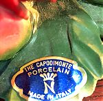  Αντίκα Capodimonte Ιταλίας επιτραπέζιο πορσελάνινα διακοσμητικά τριαντάφυλλα  (Capodimonte porcelain decorative roses)