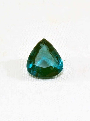 Cyan-green fluorite gemstone 7 g pear shape new