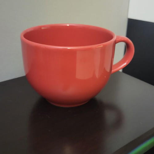 Large soup mugs like new, set of 2, fruit design, 12.5cm diameter