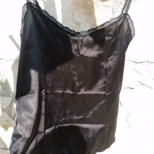 Pierre Cardin satin women's top used, size S/M, black
