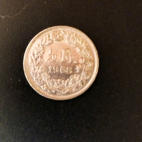 Half Swiss Franc 1968 like new