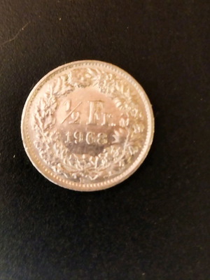 Half Swiss Franc 1968 like new