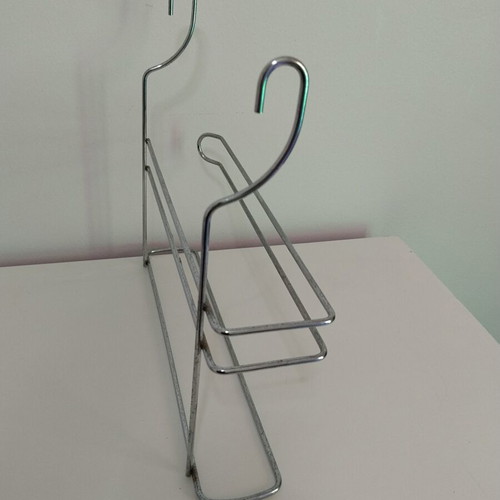 Metal Hanging Shelf used, silver color, 34x16x30 cm