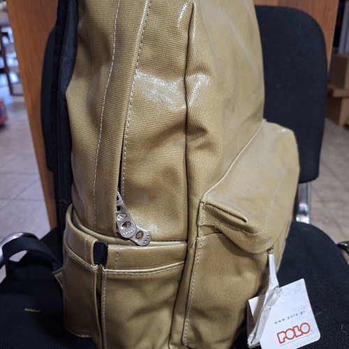 Polo single backpack, beige and brown