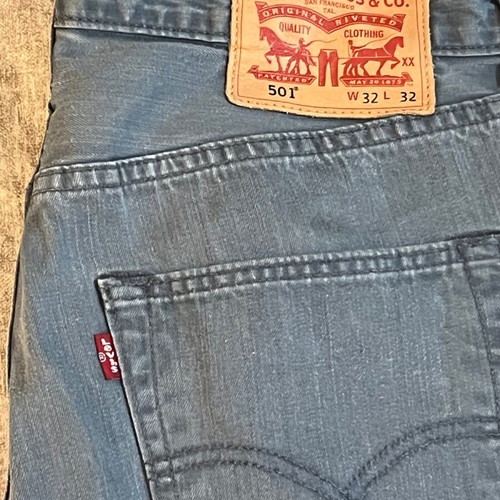 Levi's 501 Mens Jeans Used Size W32 L32 Blue Gray