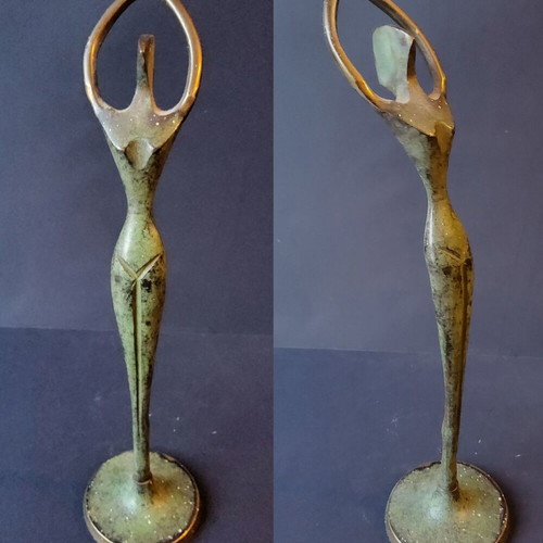 Bronze Ballerina Statue vintage Mid-Century Modern decoration
