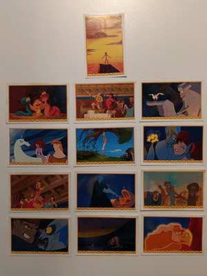 Panini Hercules Disney stickers used, collectible set of 13
