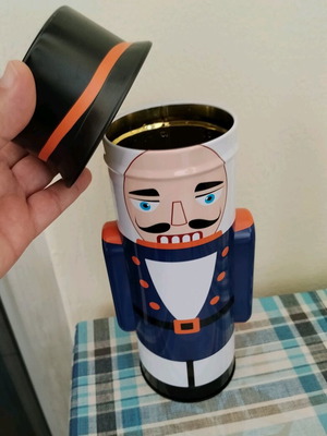 Tin Nutcracker box used with small dent