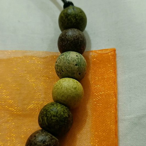 Handmade bijou set bracelet and necklace with ceramic beads and leather cord new