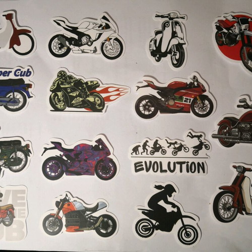 Motorcycle stickers new, pack of 15 pieces