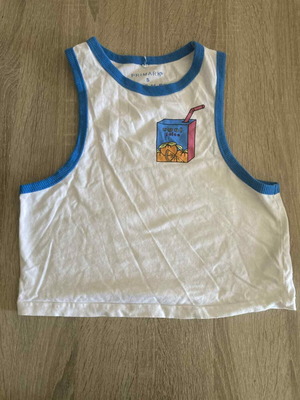 Primark cropped tank top με τύπωμα Cool Juice, μέγεθος S, πολύ καλή κατάσταση