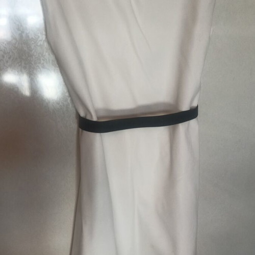 Elastic leather dress used, white, with padded shoulders