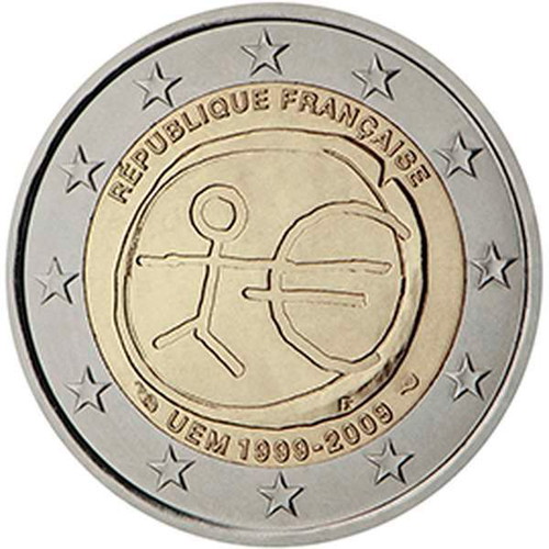 Γαλλία 2 Ευρώ 2009 UNC αναμνηστικό 10ης επετείου Οικονομικής Ένωσης