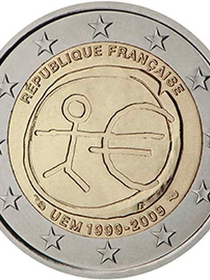 Γαλλία 2 Ευρώ 2009 UNC αναμνηστικό 10ης επετείου Οικονομικής Ένωσης