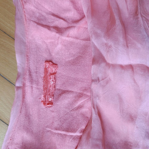 Silk viscose blouse used, pink, free size up to XL
