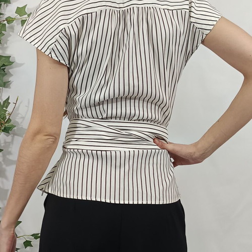 ZARA Striped Shirt With Waist Belt Like New