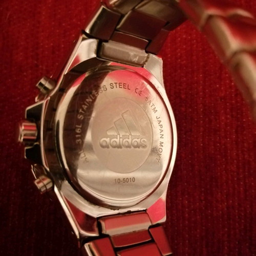Adidas men's wristwatch like new, white and silver