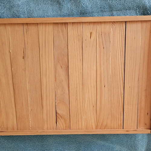 Wooden Easter Serving Tray with Glass Surface and Colorful Design