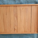 Wooden Easter Serving Tray with Glass Surface and Colorful Design
