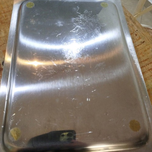 Vintage inox serving tray with 24 karat gold details like new