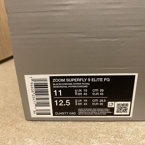 Nike Zoom Superfly 9 Elite FG new football shoes size 45