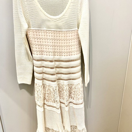 Mid Length White Dress Large Like New with Lining