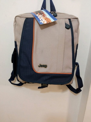 Jeep backpack bag new, beige and blue
