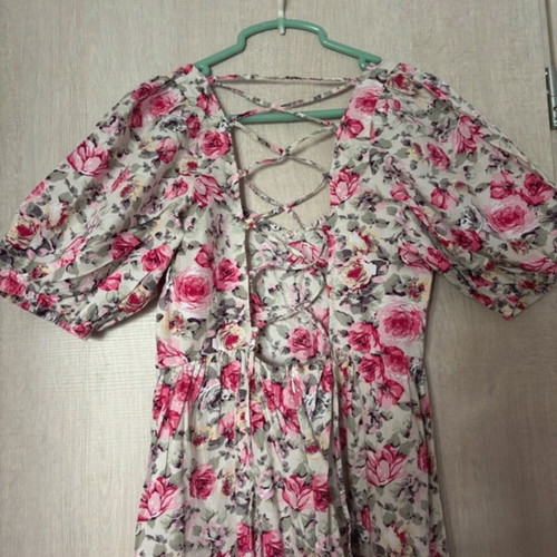 Asos Maxi Dress with Floral Pattern and Balloon Sleeves like new