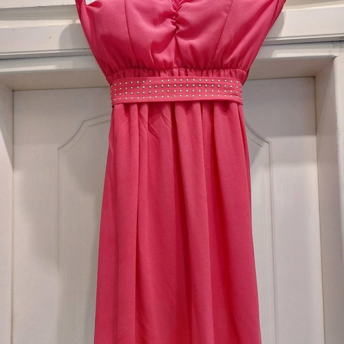 Fuchsia strapless dress with belt used