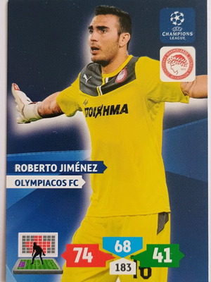 Roberto Jiménez Olympiacos collectible card Panini UEFA Champions League