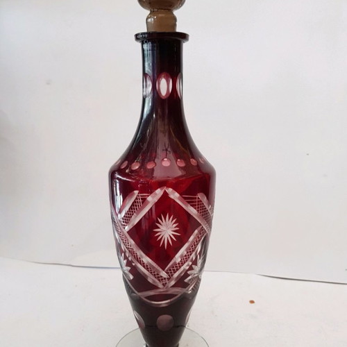 Czech crystal handmade bottle used