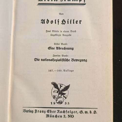 Mein Kampf by Adolf Hitler 1935 German book