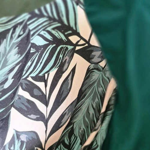 Minerva Bikini Set like new, green tropical leaves, XXL bottom DD top