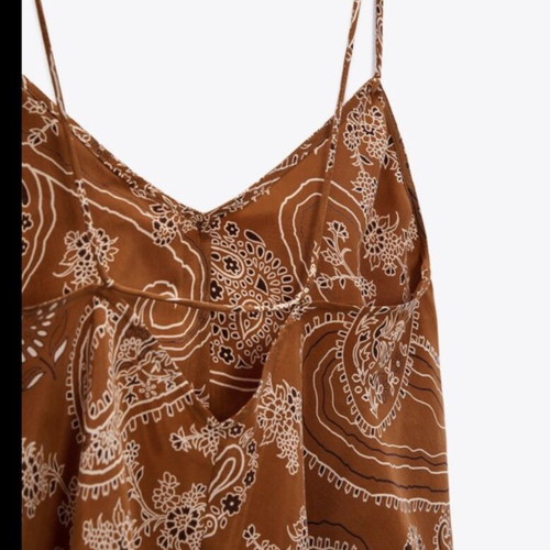 Zara top pailsey like new, brown, size XS