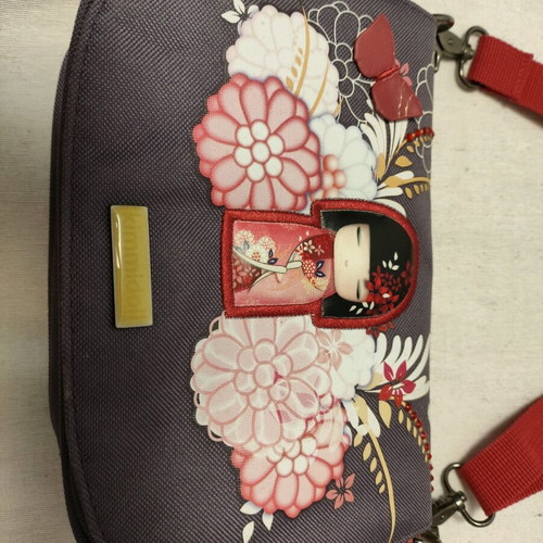 Kimmidol Shoulder Bag like new, gray and red