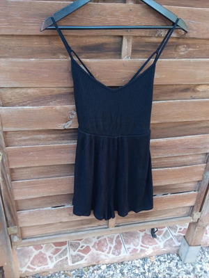 Pink Woman Ribbed Jumpsuit Shorts like new, size S, black
