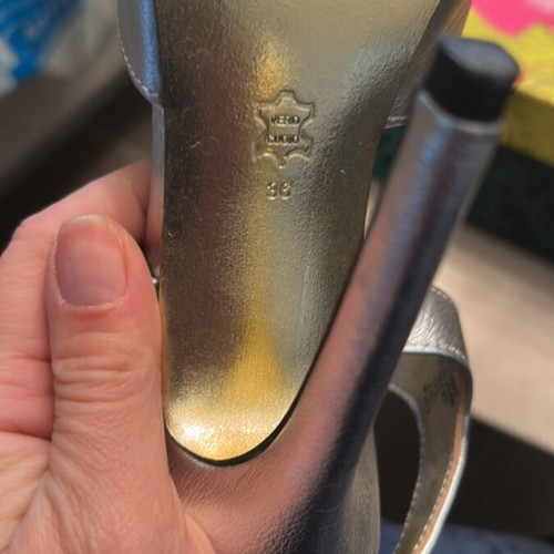 Versace for H&M sandals used, silver, size 36, leather