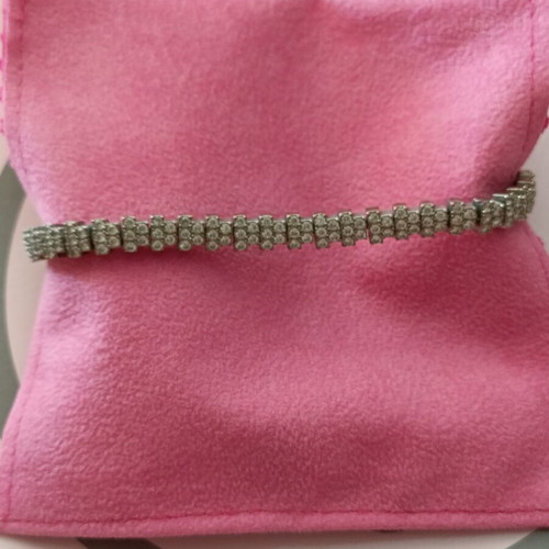 Riviera bracelet used with white stones, silver and white