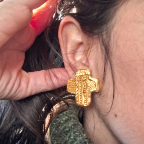 Christian Lacroix cross clip-on earrings used